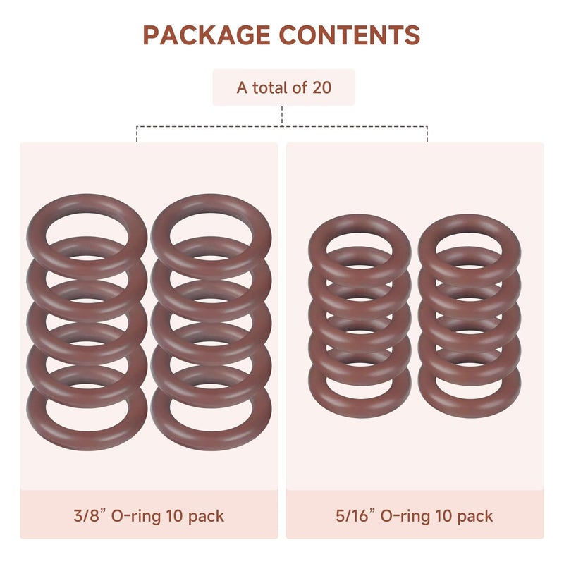 Filloman Fuel Line O-Ring Kit Compatible with 800-013 – Viton FKM Fuel O Rings for 5/16" & 3/8" Quick Connect Fittings – 20 Pack Replacement for 217-452, 22514722, 22516256 - Image 4